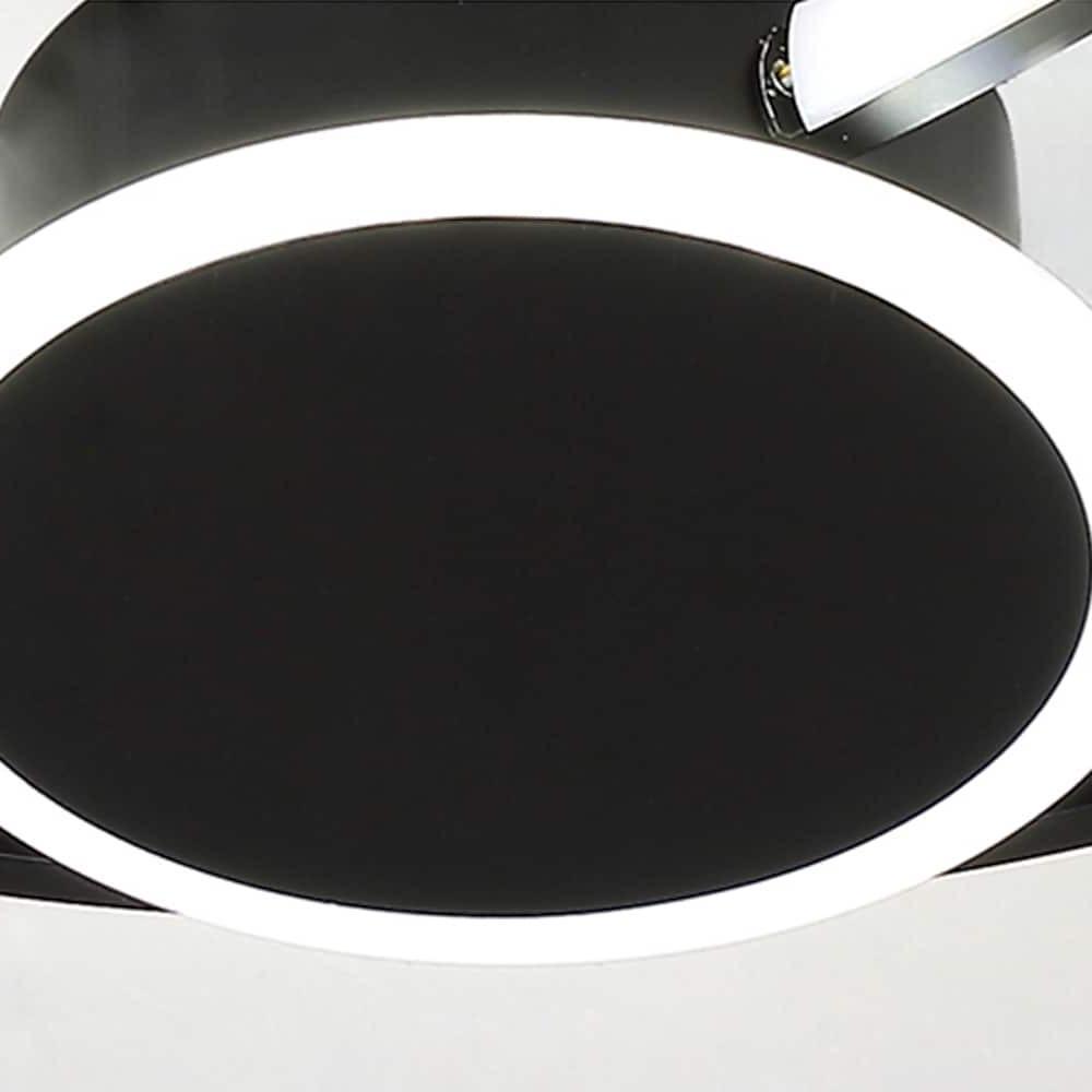 Modern Black Ring Ceiling Light: Interlocking LED Fixture