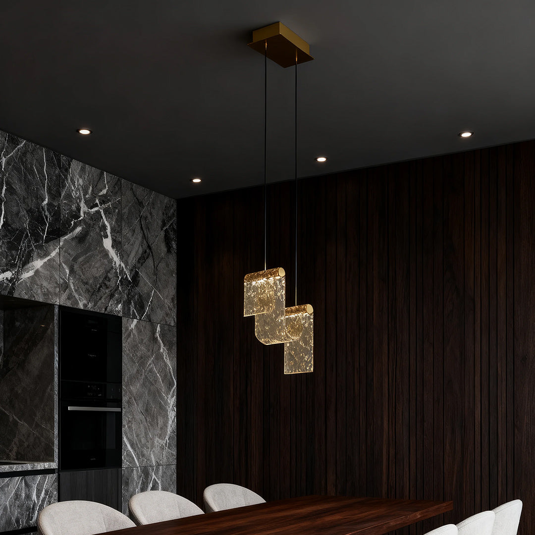 Gold Pendant Island Lights Contemporary Glass Adjustable Ceiling Light