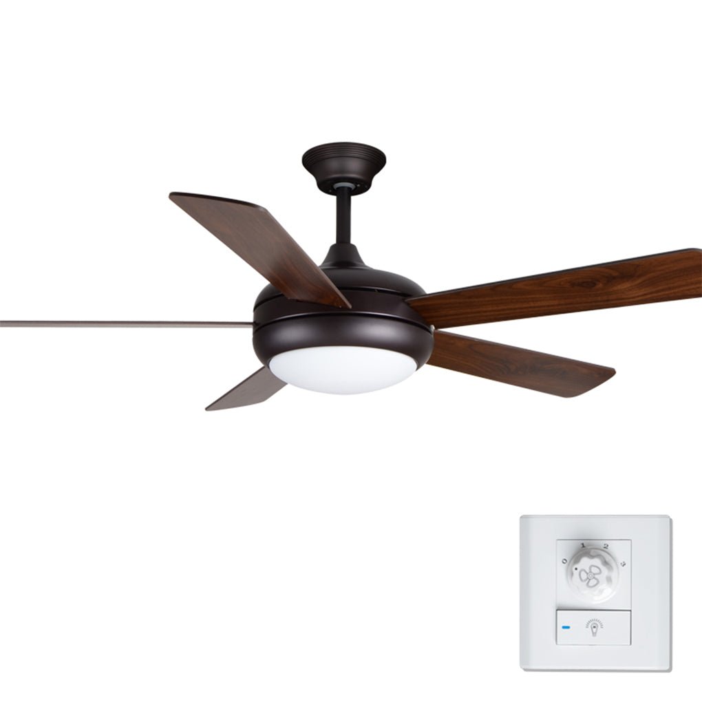 Semi-Flush Mount Ceiling Fan with Light Vintage Real Wood Light