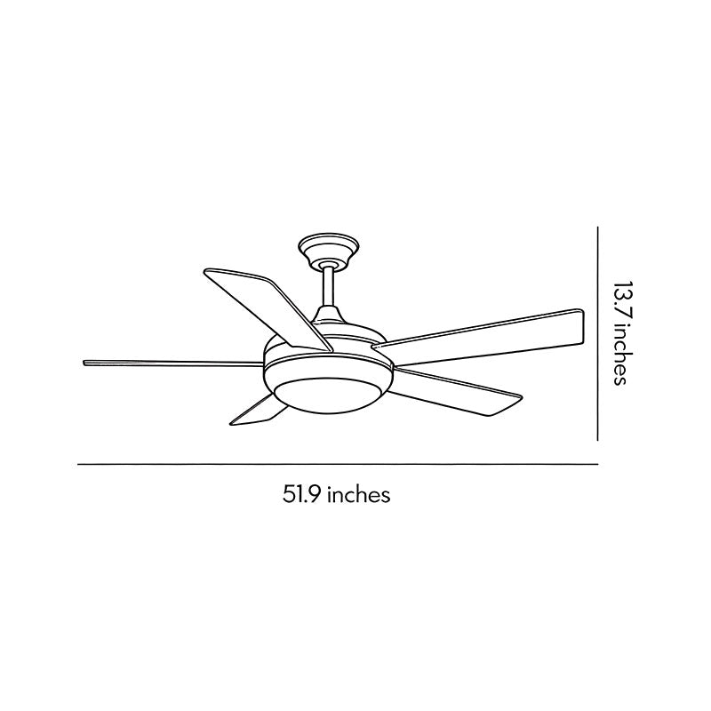 Semi-Flush Mount Ceiling Fan with Light Vintage Real Wood Light