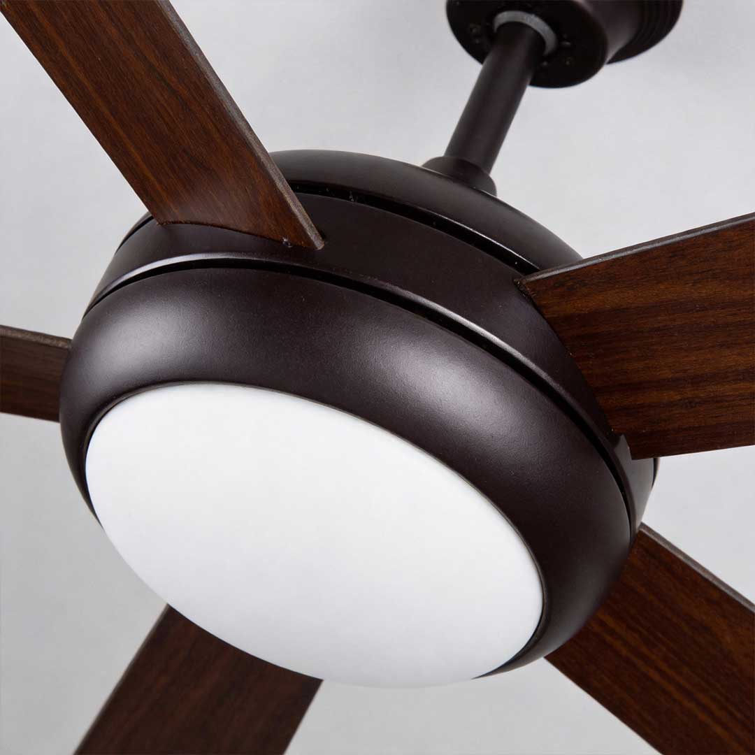 Semi-Flush Mount Ceiling Fan with Light Vintage Real Wood Light