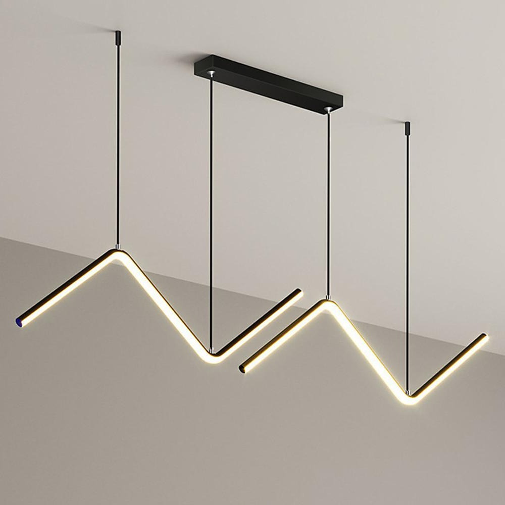 Nordic Minimalist LED 2-Lights Wave Shaped Design Dimmable Pendant Light