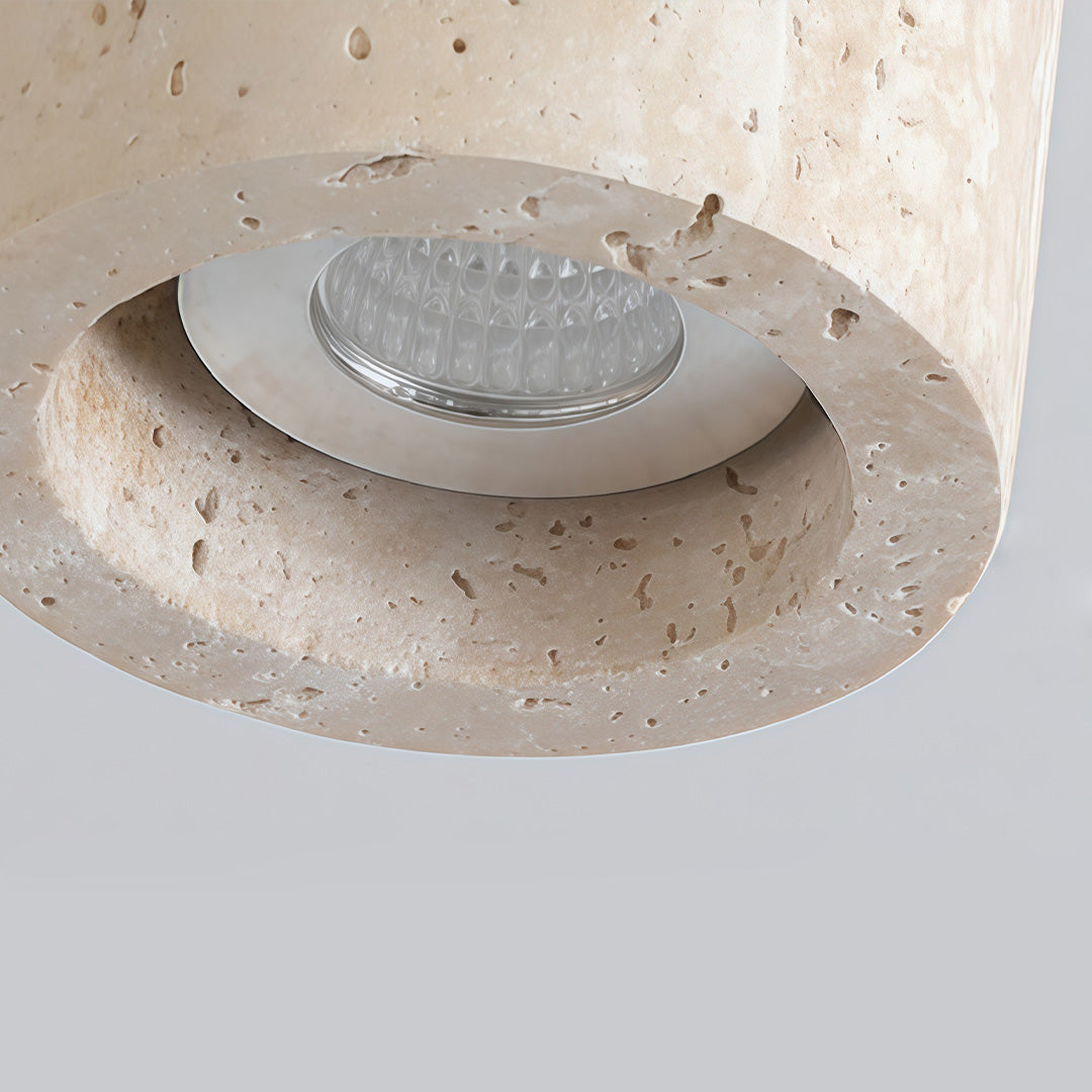 Cylinder Downlight Modern Yellow Travertine Long-Tube Light