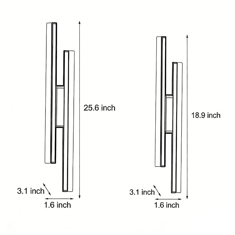 Side Vanity Lights for Bathroom Modern Asymmetric Metal Light