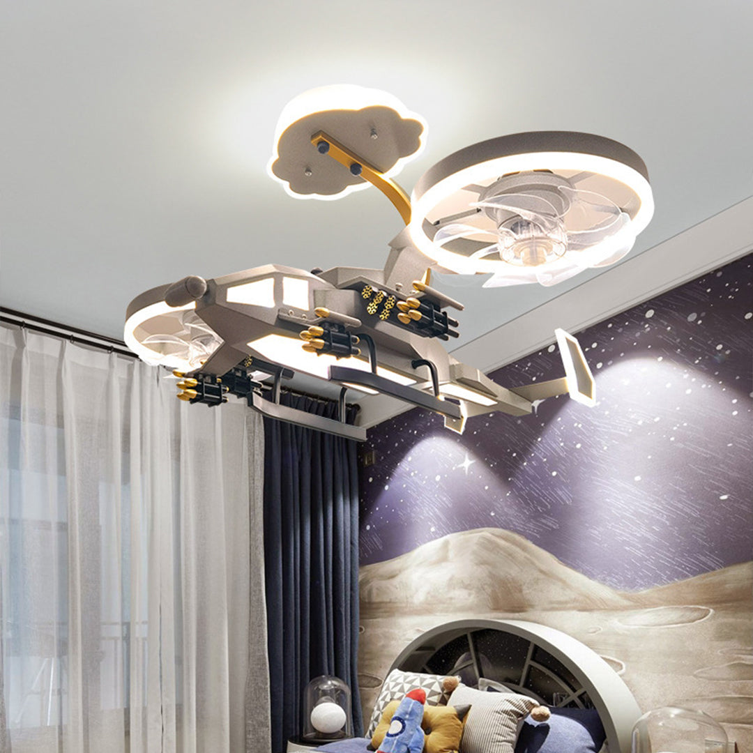 Airplane Ceiling Fan With Light Children LED Ceiling Fan Light