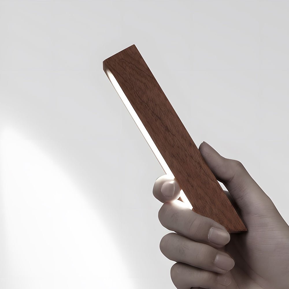 Nordic LED Desk Light Dual Magnetic Wooden Touch‑controlled Lamp