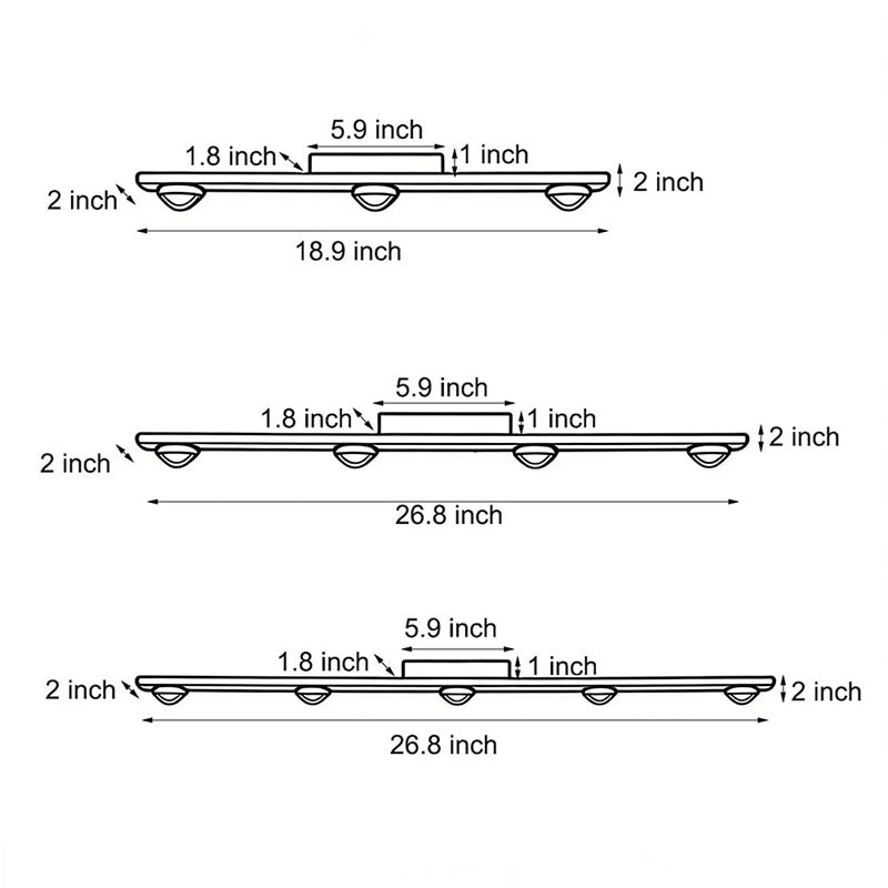 Surface Mounted Spot Light Black Linear Wall‑wash Ceiling Light