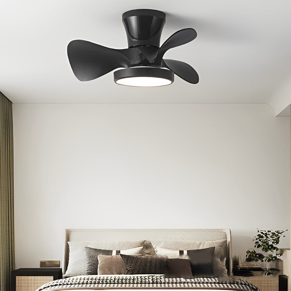 Simple White Ceiling Fan with Light Silent Remote Control Light