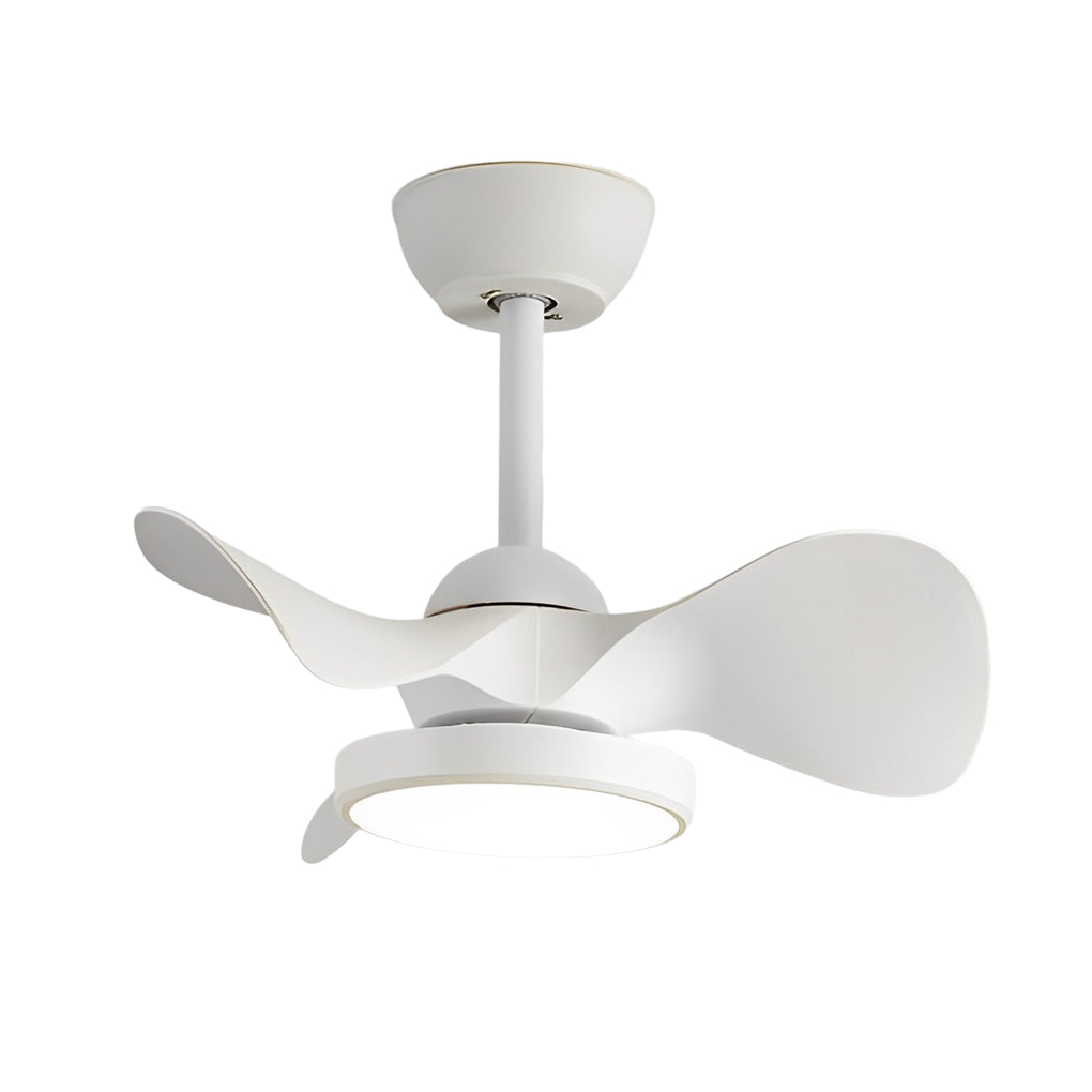 Simple White Ceiling Fan with Light Silent Remote Control Light