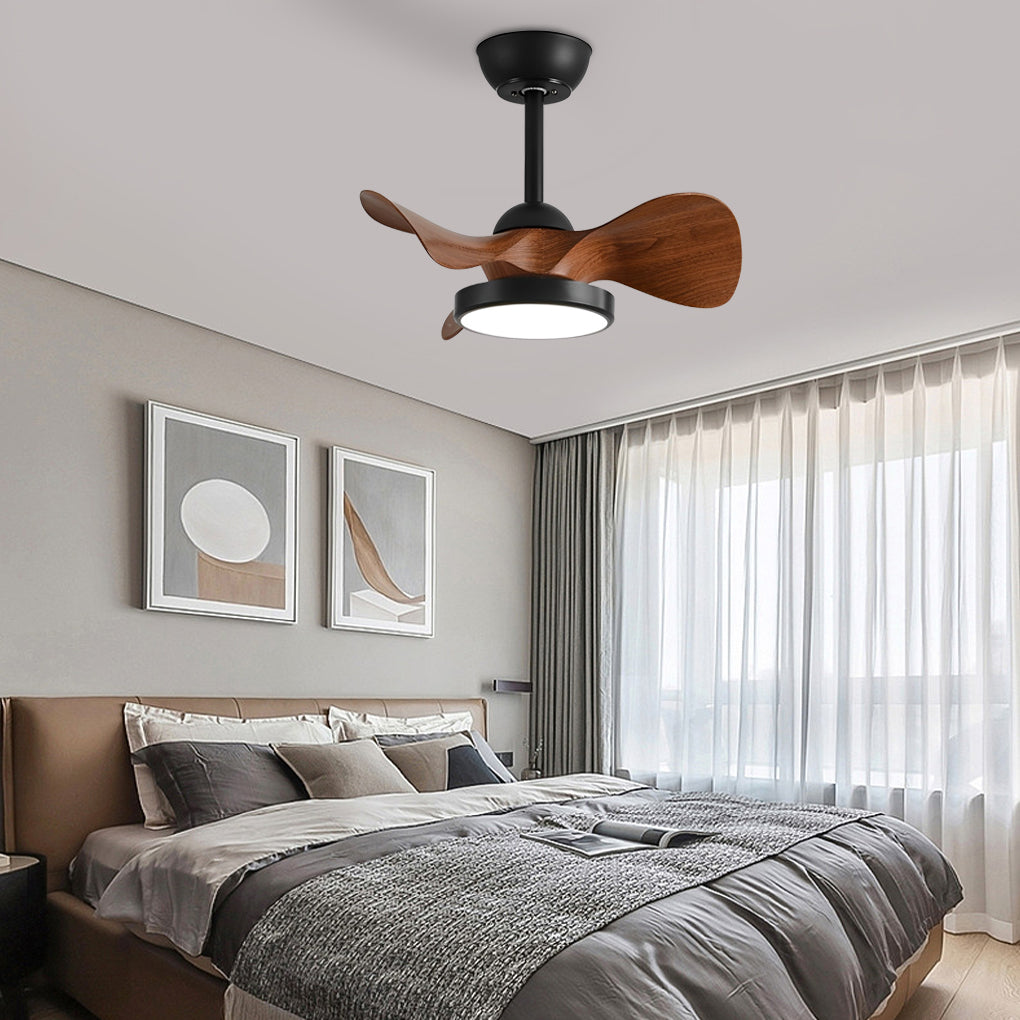 Simple White Ceiling Fan with Light Silent Remote Control Light