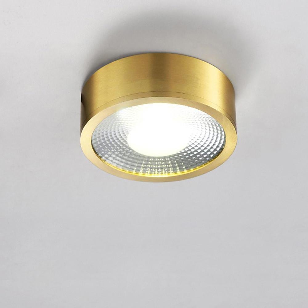 Gold Downlights Nordic Style Round LED Brass and Acrylic Light