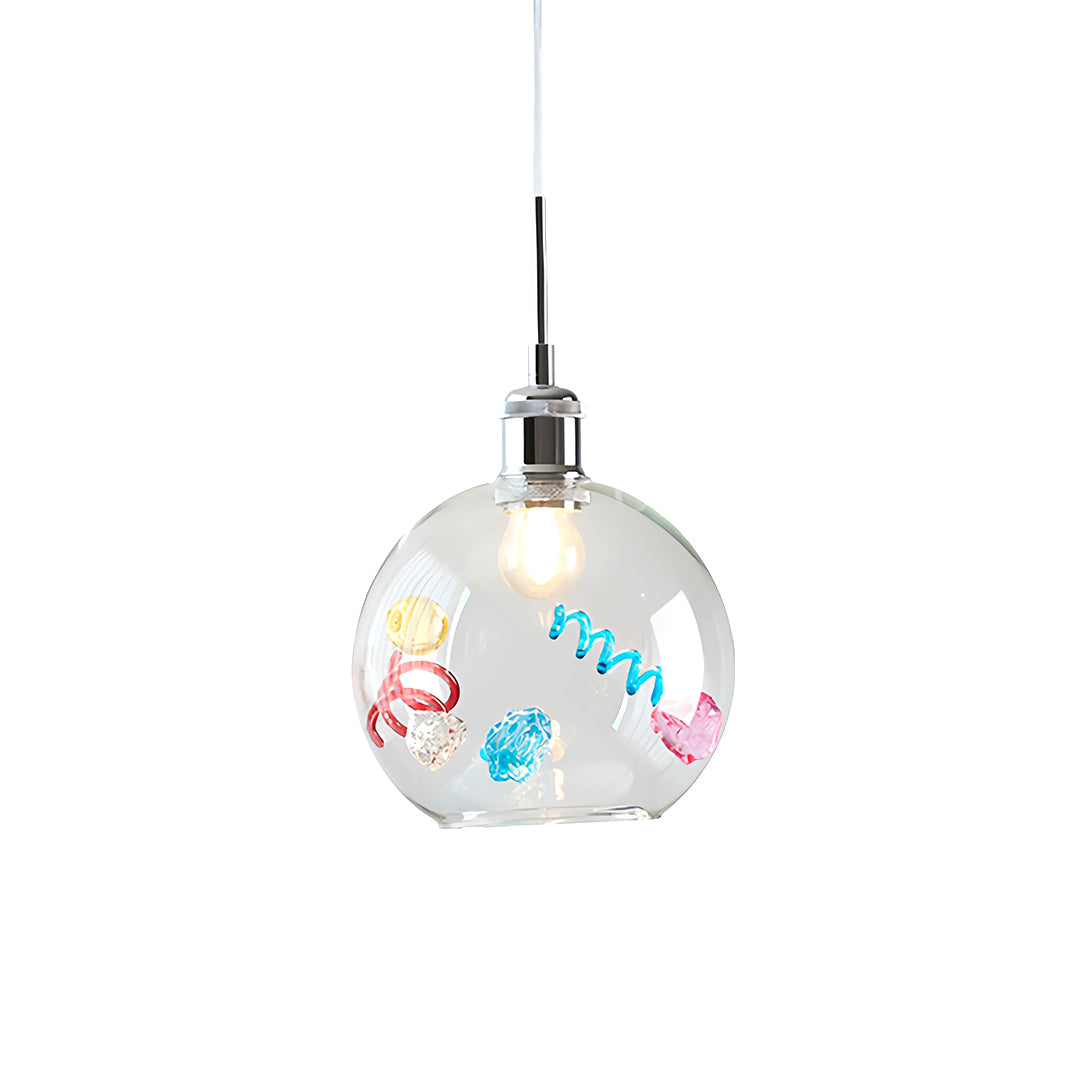 Colorful Glass Pendant Lights Creative Geometric Dec Ceiling Light