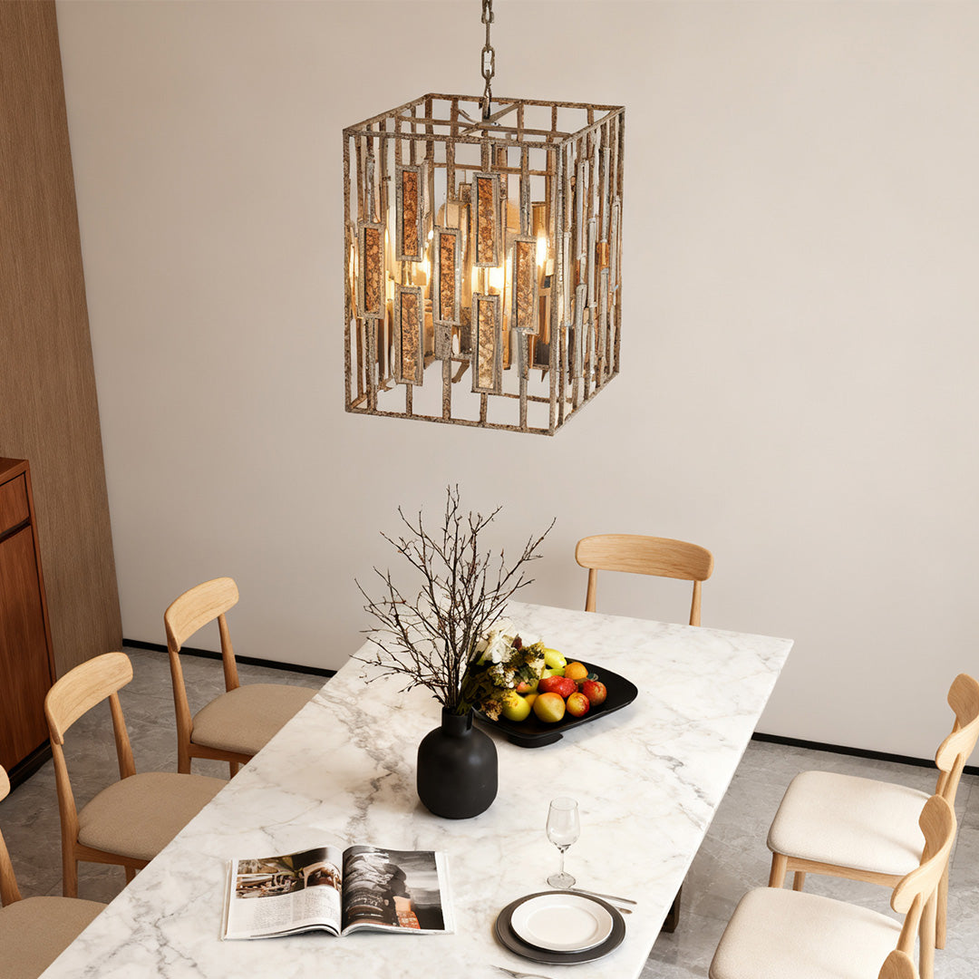 Vintage Copper Pendant Light Featuring an Open Frame Ceiling Light