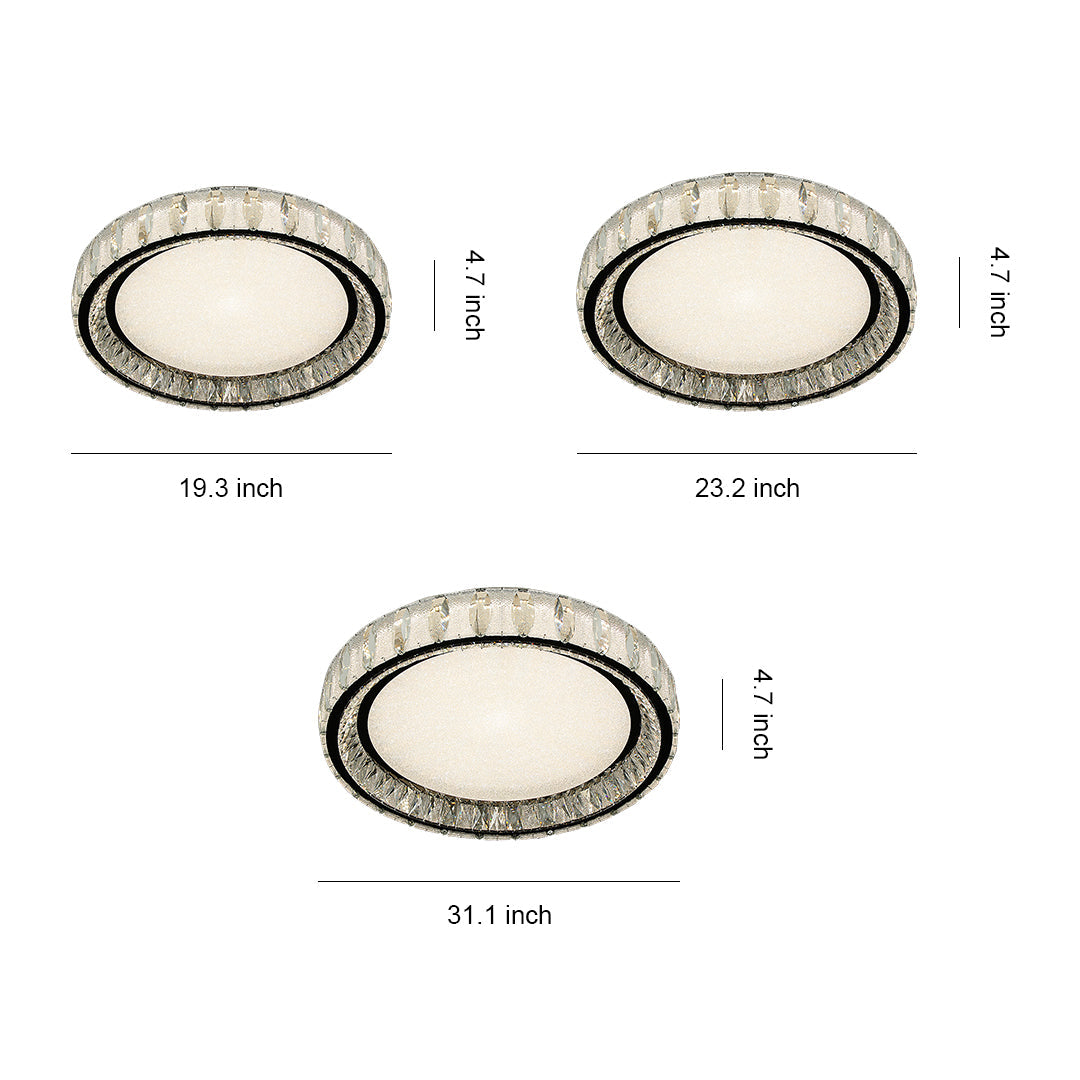 Chrome Flush Mount Light Simple Luxury Crystal Lights