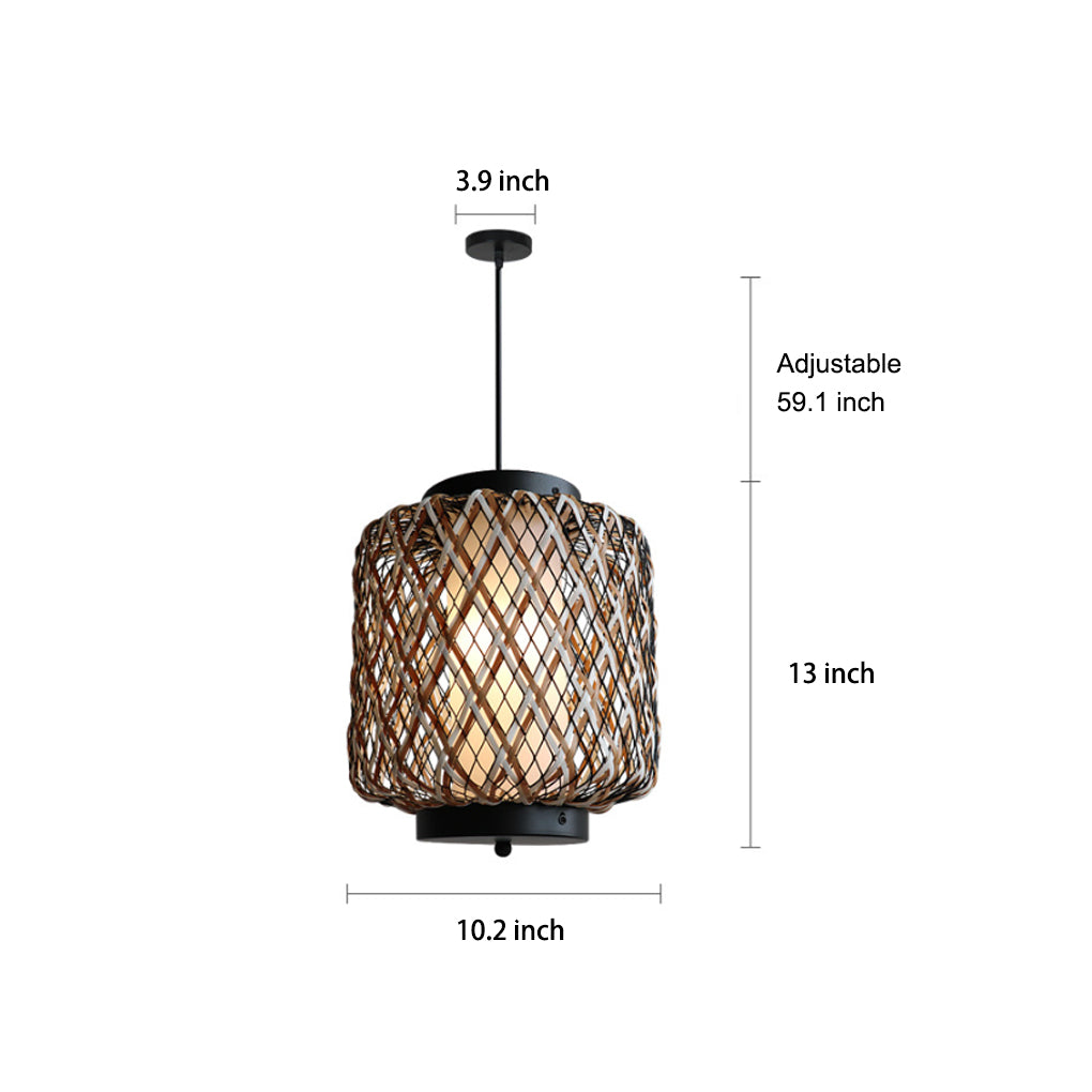 Hanging Lantern Lamp Woven Rural Modern Outdoor Pendant Light