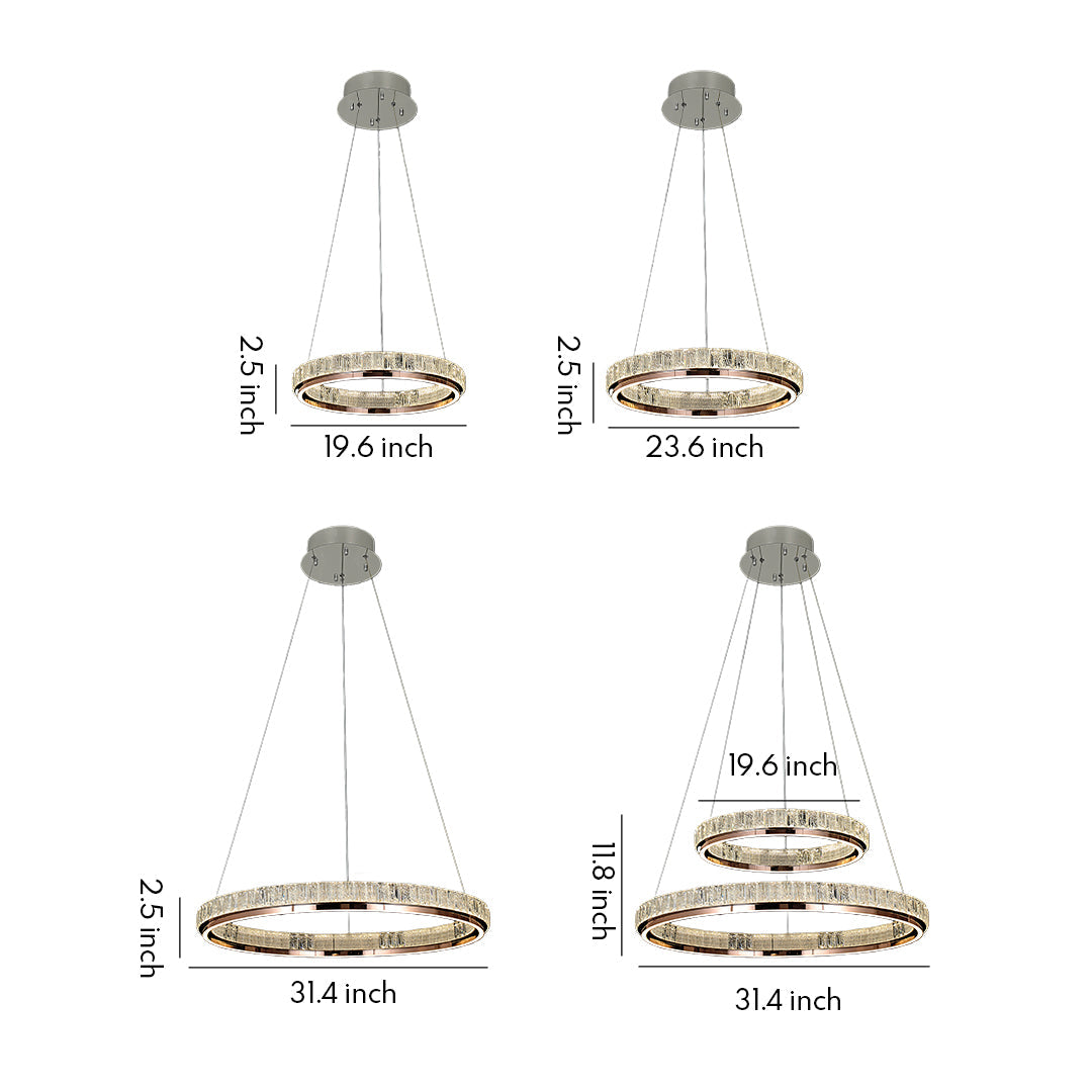 Luxury Modern Chandeliers Round Ring Crystal Ceiling Lights