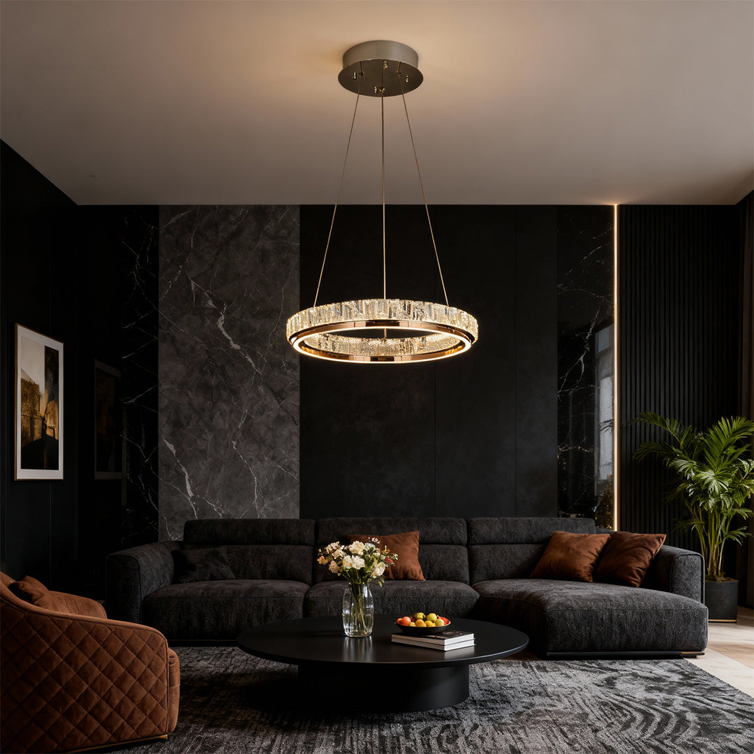 Luxury Modern Chandeliers Round Ring Crystal Ceiling Lights