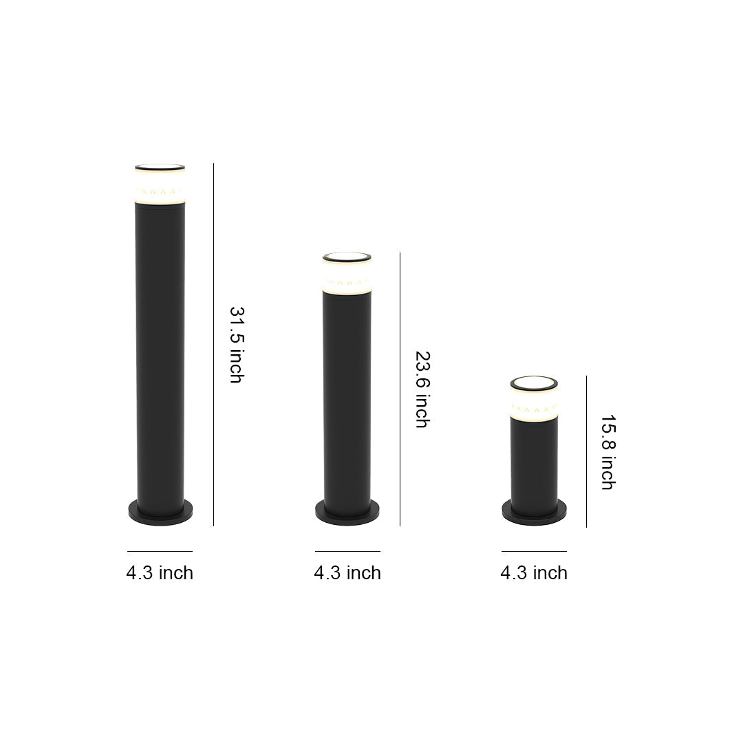 Outdoor Path Light Sleek Ambient Garden Bollard Lamps