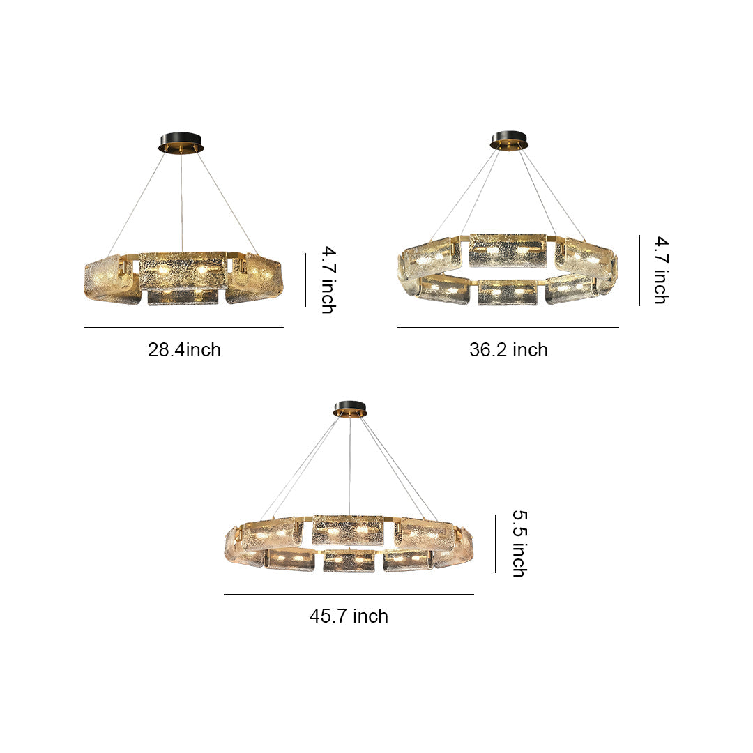 Rectangular Glass Chandelier Italian Luxury Full Brass Ceiling Light