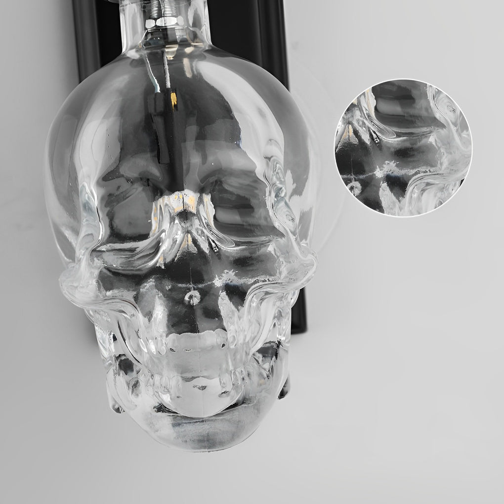 Skull Wall Sconce Glass Shades Wall Lights Industrial Metal Light
