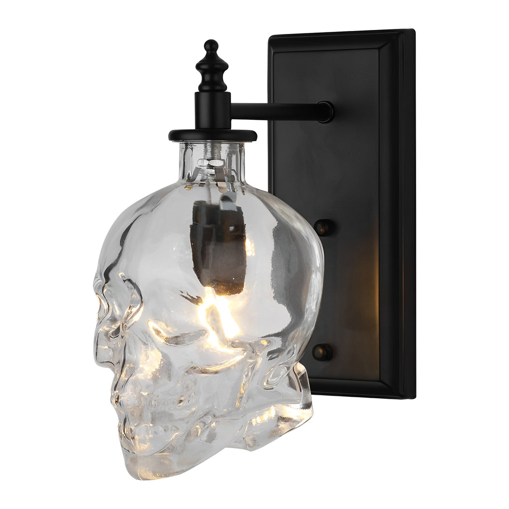 Skull Wall Sconce Glass Shades Wall Lights Industrial Metal Light