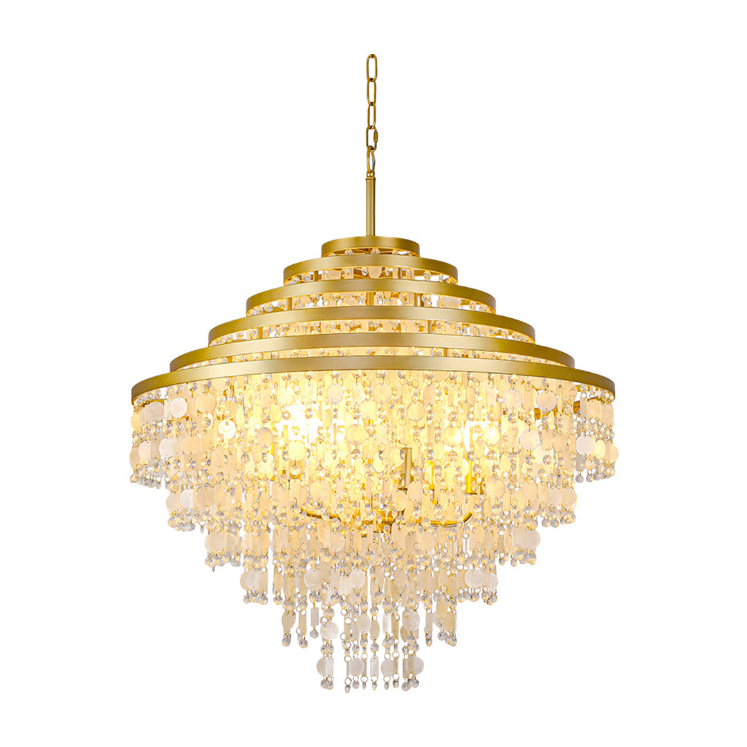 Hanging Shell Chandelier Glamorous Artistic Gyro Ceiling Light