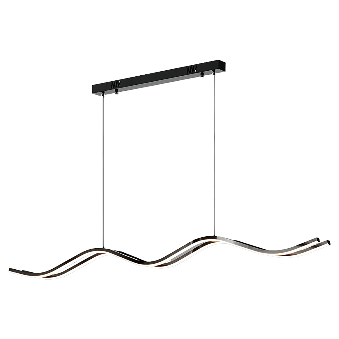 Black Kitchen Island Pendant Light Wavy Shape Minimalist Ceiling Light