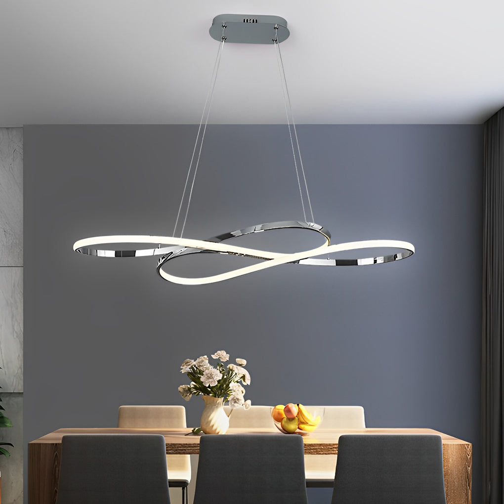 LED Infinity Chandelier Modern Irregular Wave Line Ceiling Light