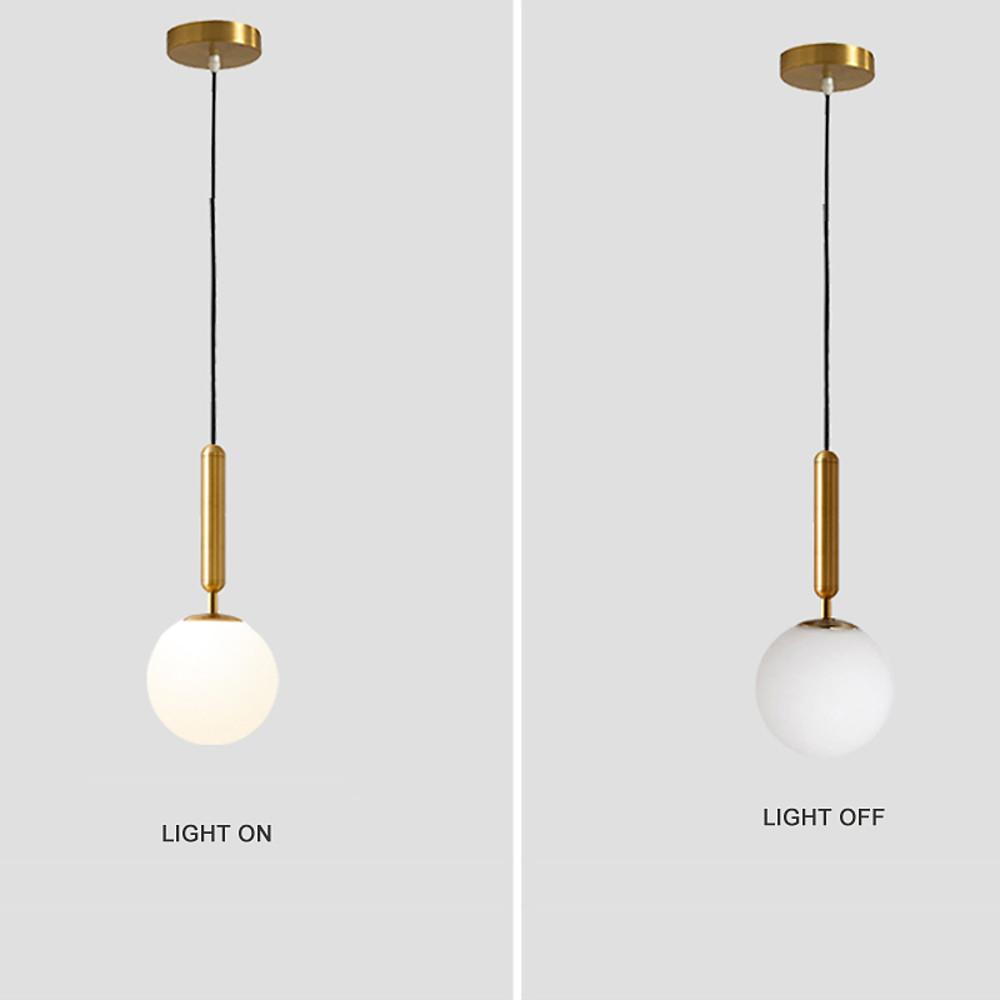 Nordic Glass Ball Shaped Black Gold LED Nordic Pendant Lighting