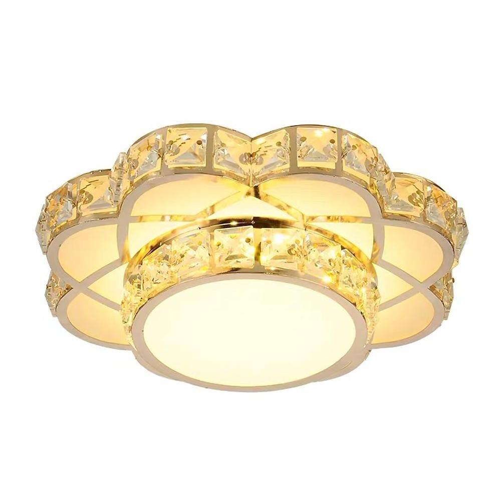 Small Crystal Flush Mount Ceiling Light Minimalist LED Light