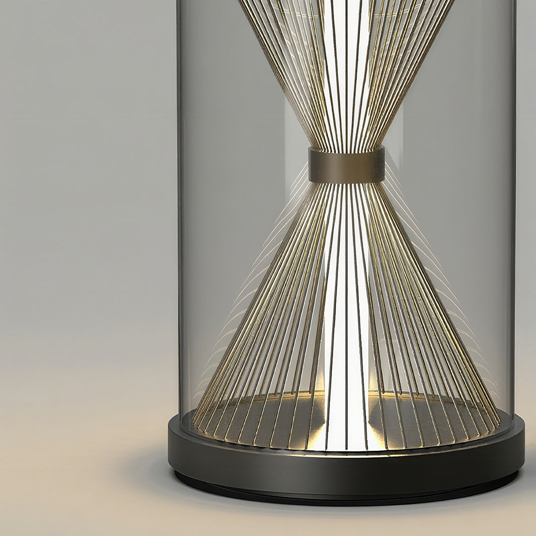 Black Outdoor Lantern Hourglass Design Versatile Portable Light
