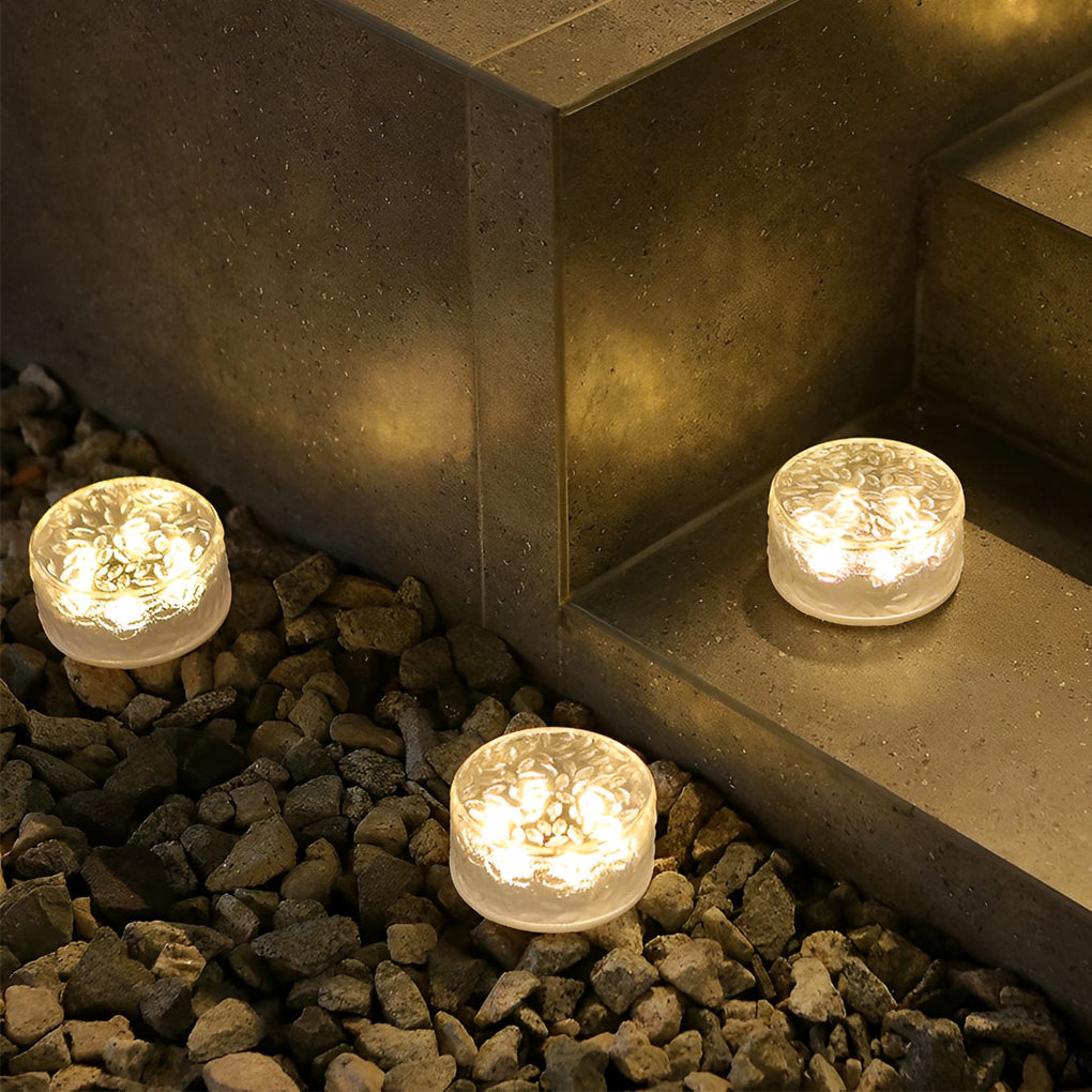4-PCS Small Step Lights LED Round Ice Brick Step Atmosphere Light
