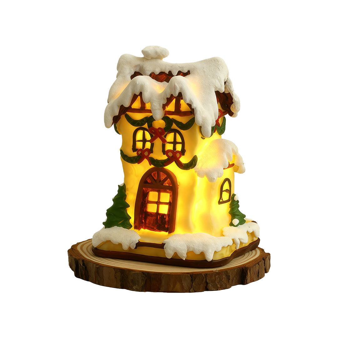 LED Lights for Christmas Houses Resin Glowing House Two-Pack