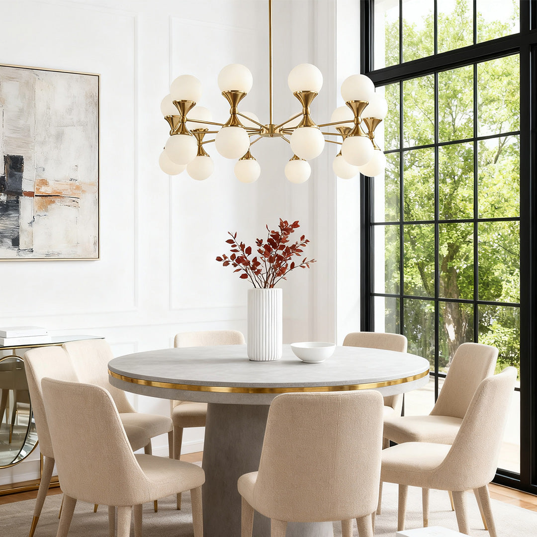 Bubble Glass Chandeliers Stylish Full Copper Nordic Ceiling Light