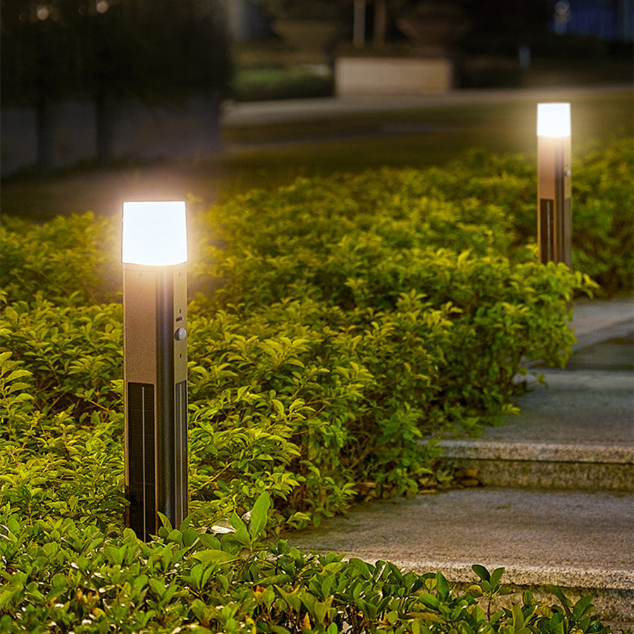Motion Sensor Black Exterior Bollard Lighting Solar Path Lights