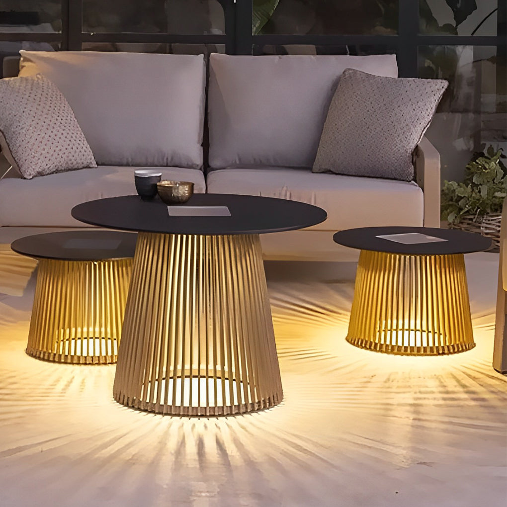 Solar Coffee Table Waterproof Iron Cage Solar Outdoor Lamp