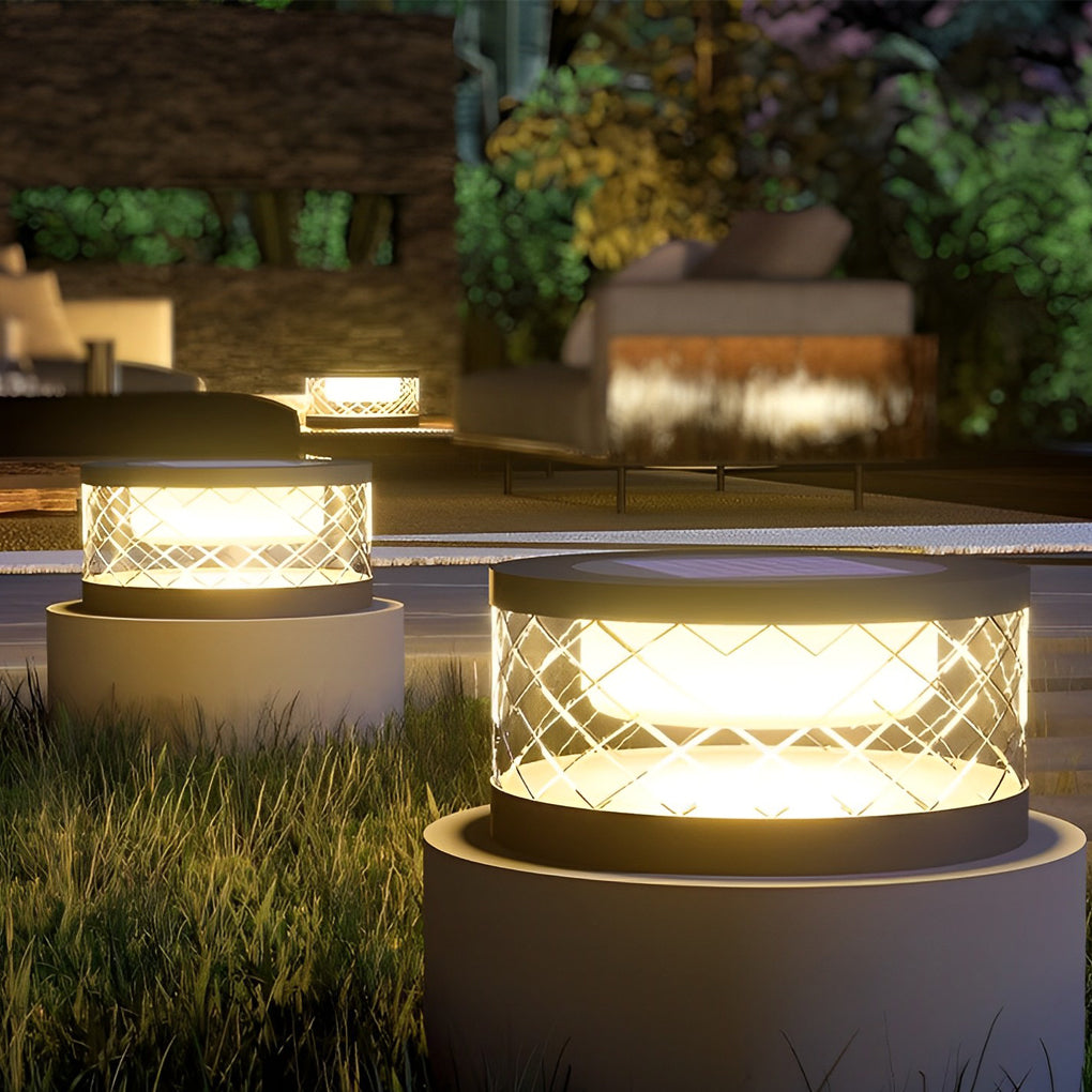 Solar Cylinder Pillar Light Creative Waterproof Modern Light