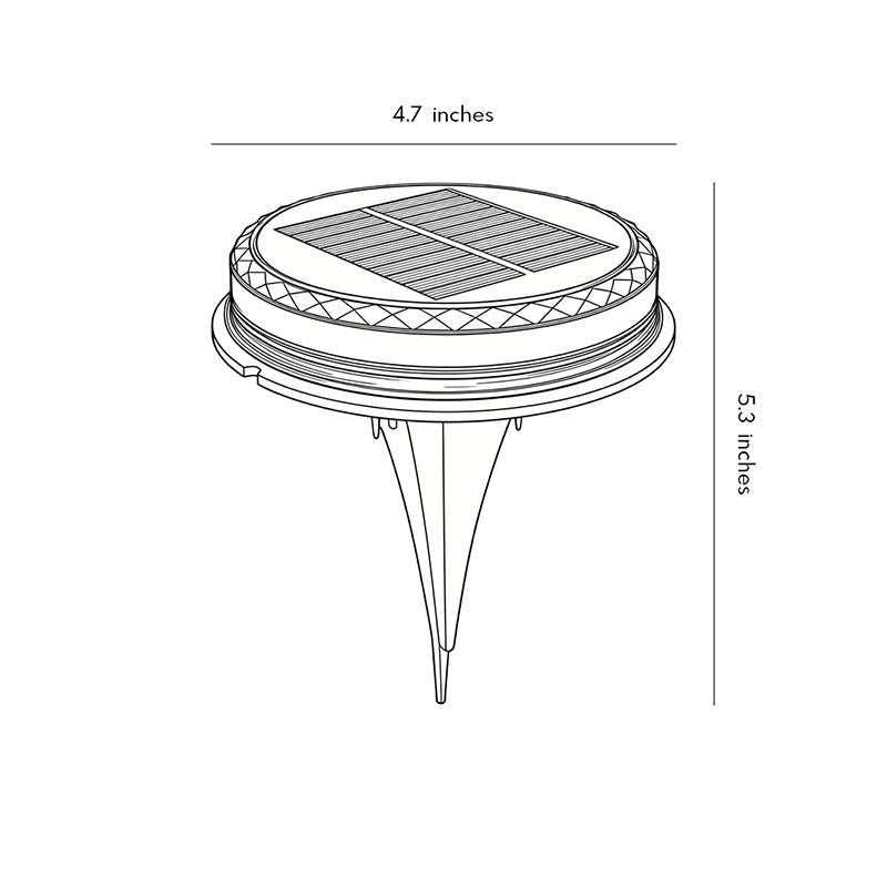 4 Pcs Solar Disc Light Modern LED Black Landscape Lighting