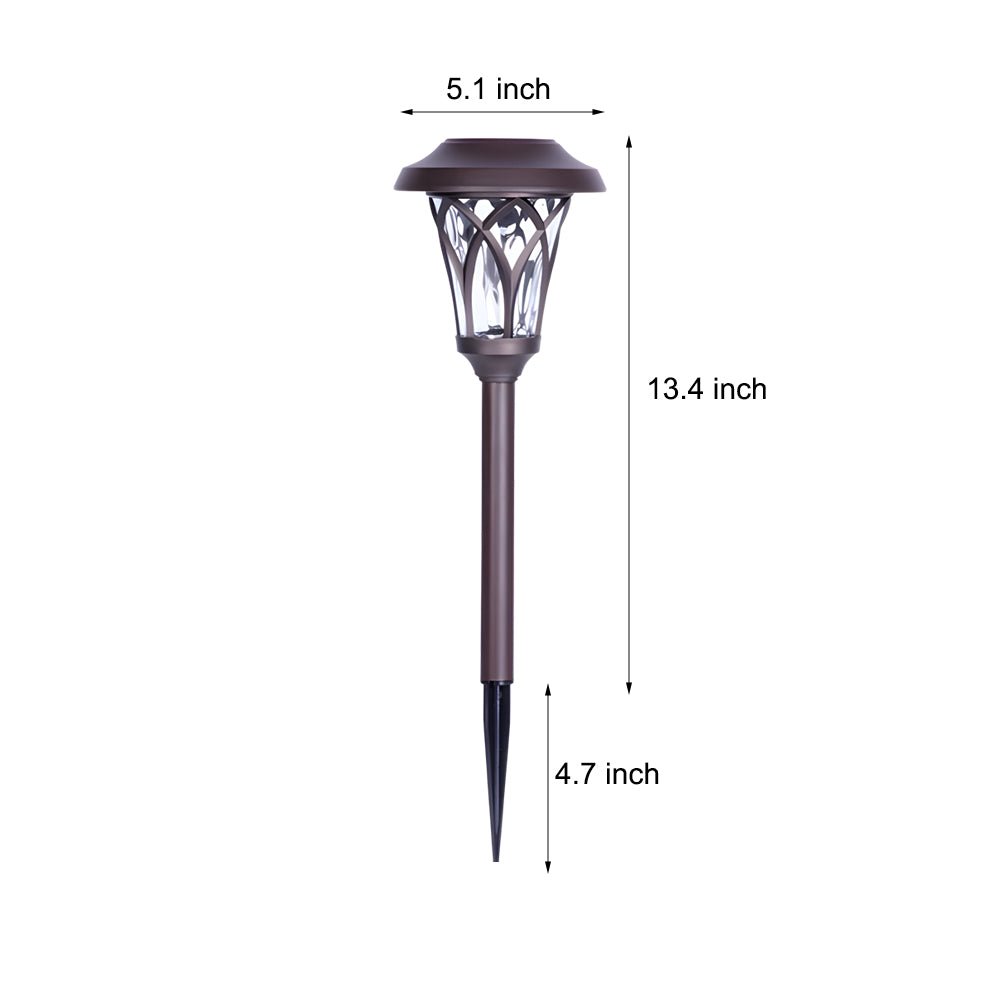 Solar Glass & Metal Stake Lawn Lights LED Retro Modern Waterproof Lighting