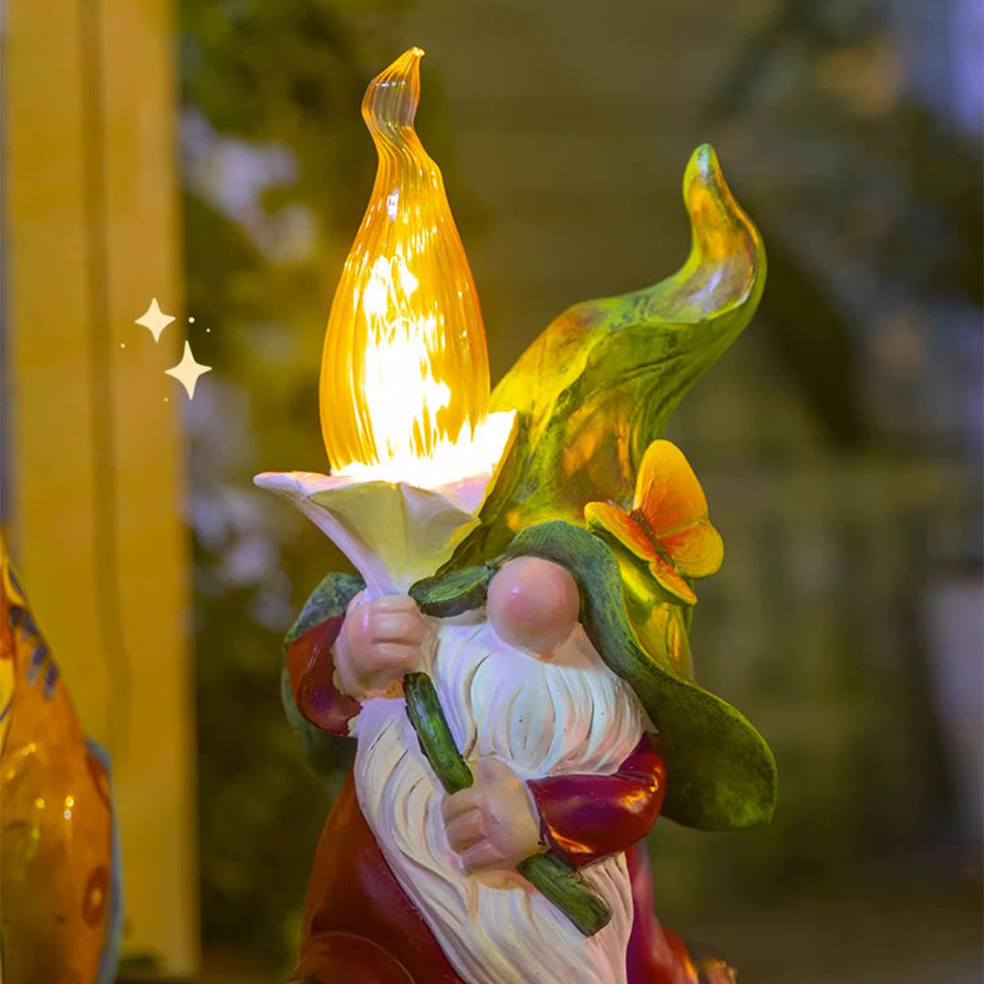 Solar Gnomes Garden Lights Resin Mini Welcome Landscape Lamp