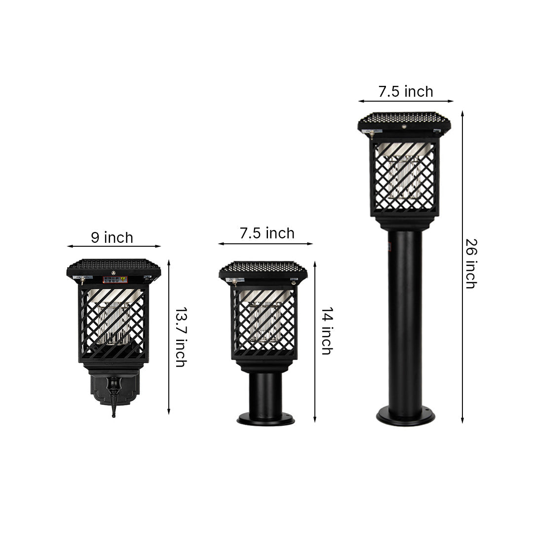 Black Landscape Lighting Solar-Powered Waterproof Stainless Steel