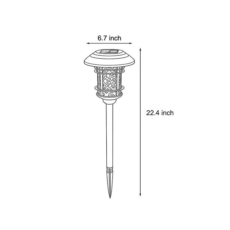 Solar Path Lighting LED Modern Waterproof Hollow Flame Flicker Light
