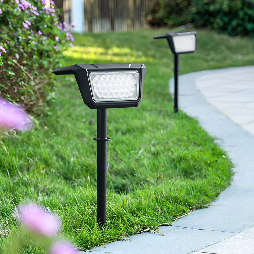 Solar Path Lights Outdoor Modern LED Black Lawn Lamp