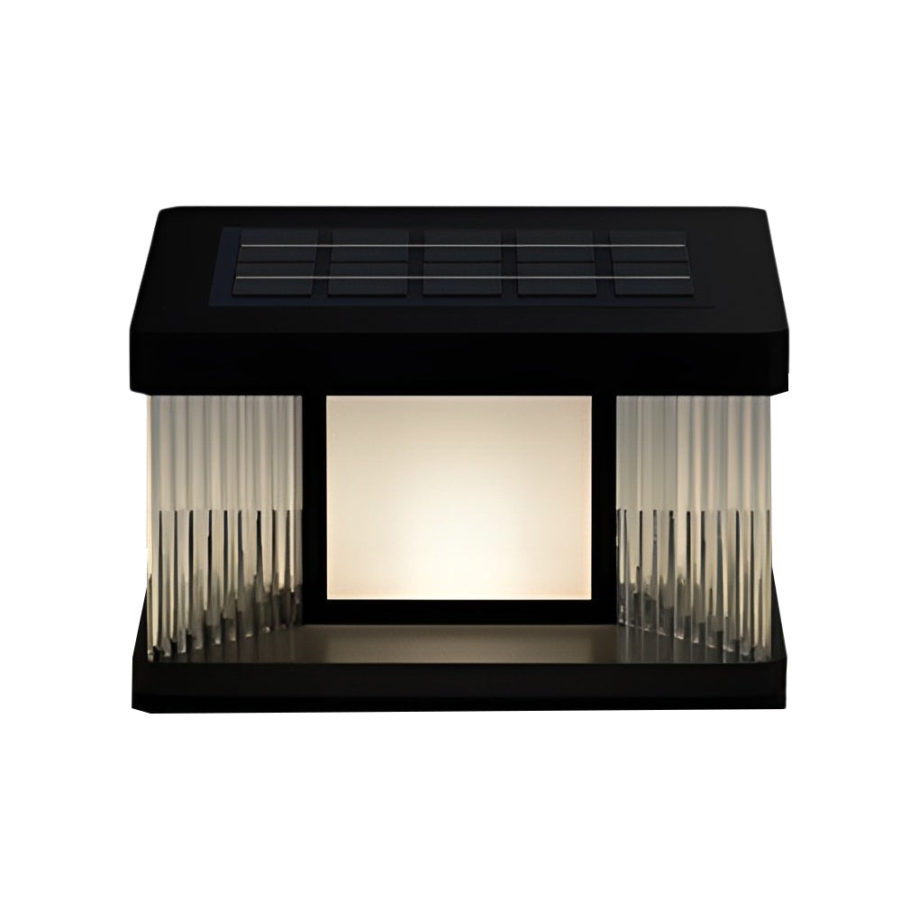 Solar Pillar Lights Waterproof LED Glass Acrylic Modern Light