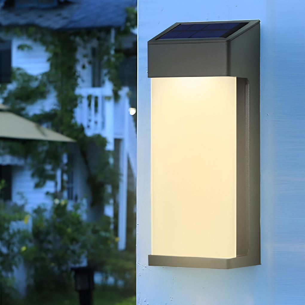 Solar Powered Outdoor Sconces LED Waterproof Metal Lamp
