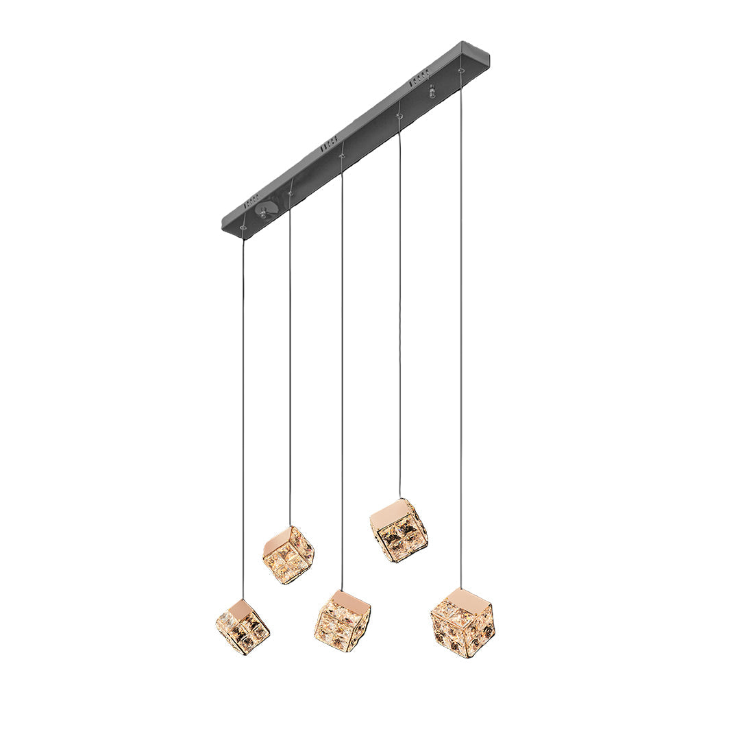 Chandelier with Crystals Rubik's Cube Luxury Ceiling Light