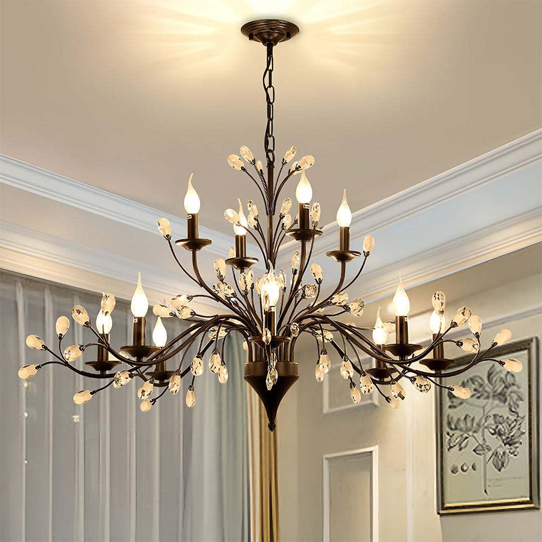Contemporary Candle Chandelier LED Candelabra Bulbs Ceiling Light