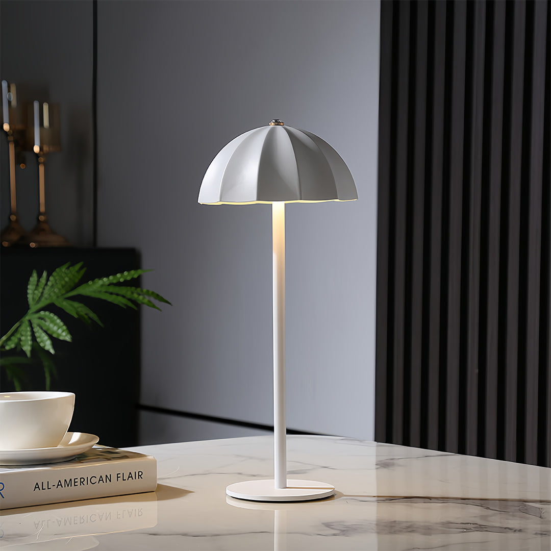 Iron Table Lamps Minimalist Mushroom Cordless Rechargeable Metal Lamp