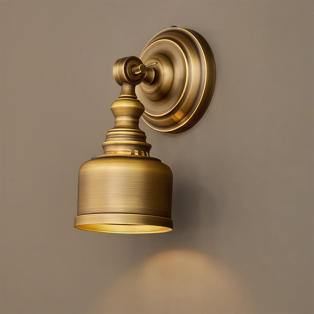 LED Wall Light Lamp American Retro Solid Brass Lamp