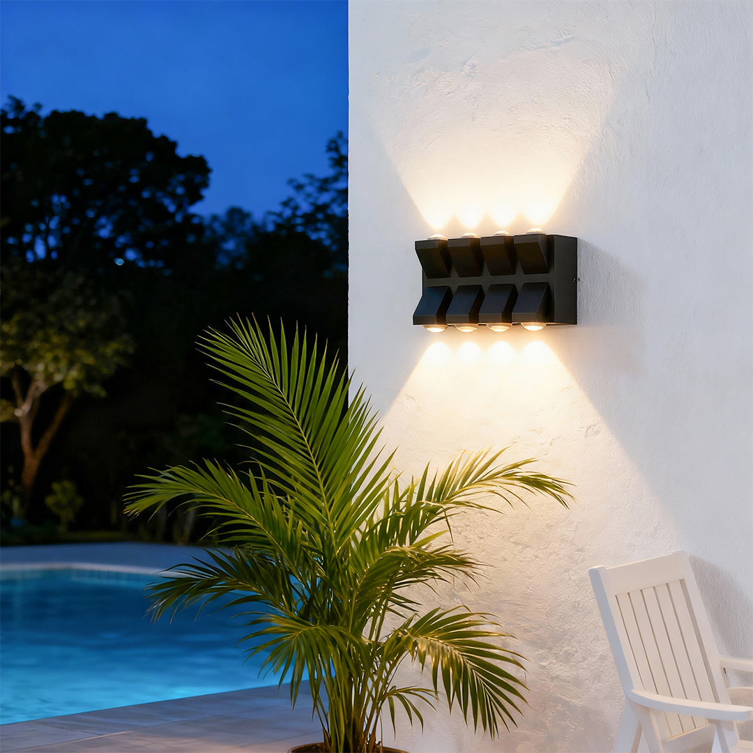 Outdoor Wall Lights Black LED Waterproof Bidirectional Lamp